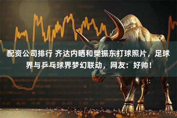 配资公司排行 齐达内晒和樊振东打球照片，足球界与乒乓球界梦幻联动，网友：好帅！