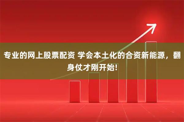 专业的网上股票配资 学会本土化的合资新能源，翻身仗才刚开始!